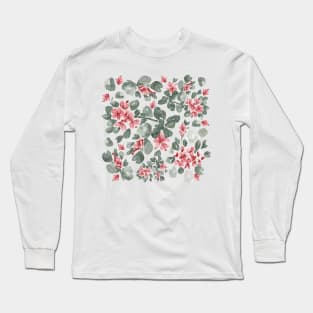Indian hawthorn (pink lady) floral design Long Sleeve T-Shirt